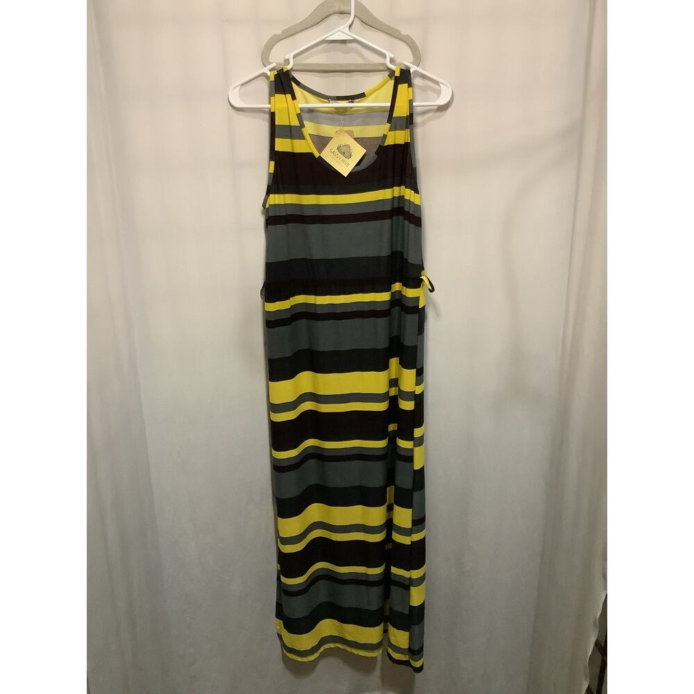 Jon & Anna New York Black, Gray, and Yellow Striped Dress